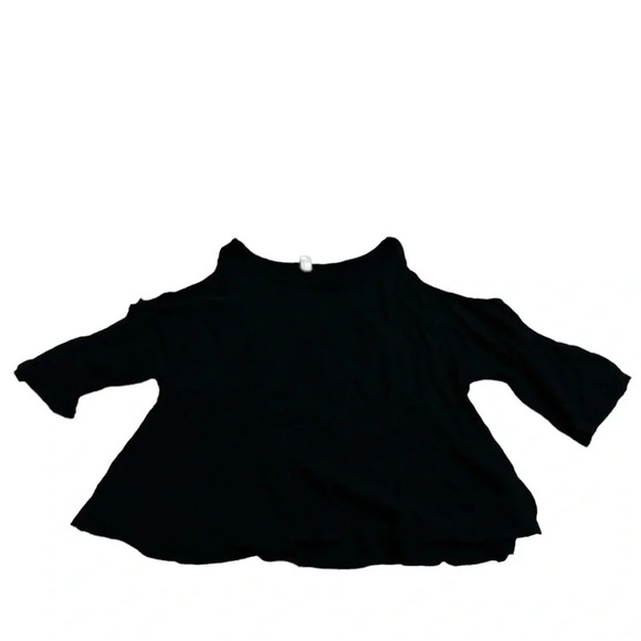 We the Free FP Black Cold Shoulder Cropped Tee Size Small - Picture 1 of 7
